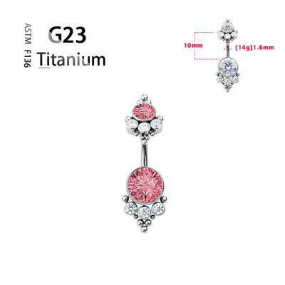 Titanium G23 14G pilvo mygtuko žiedas bambos Nombril žiedas cirkonio opalas kūno Ombligo auskarų vėrimo papuošalų juostelė moterims brangakmenių dovana