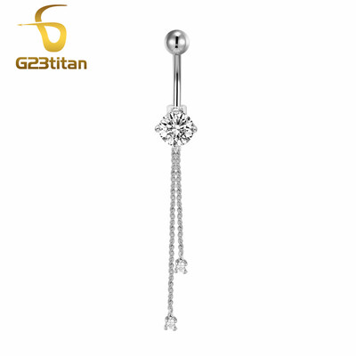 Ezüst színű köldökpiercing ékszer 14G G23 titán súlyzó hasfülbevaló kristály köldök gyűrűk szexi női strandkiegészítő