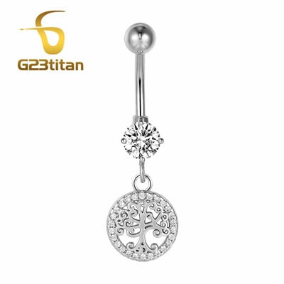Ezüst színű köldökpiercing ékszer 14G G23 titán súlyzó hasfülbevaló kristály köldök gyűrűk szexi női strandkiegészítő
