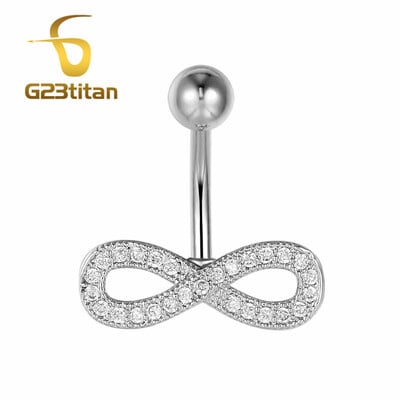 Ezüst színű köldökpiercing ékszer 14G G23 titán súlyzó hasfülbevaló kristály köldök gyűrűk szexi női strandkiegészítő
