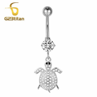 Ezüst színű köldökpiercing ékszer 14G G23 titán súlyzó hasfülbevaló kristály köldök gyűrűk szexi női strandkiegészítő