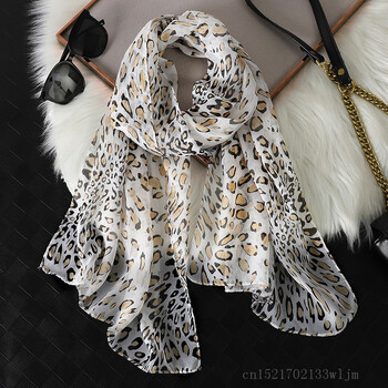 2023 Fashion Printed Leopard Chiffon Hijab Κασκόλ Γυναικεία Pareo Lady Bandanas Πετσέτες παραλίας Καλοκαιρινό μουσουλμανικό πέπλο με πέπλο Γυναικείο φουλάρι