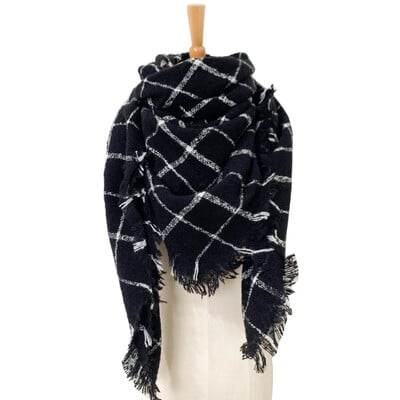 Női kasmír téli sál kötött pashmina bandana kockás női meleg kantáros háromszög sálak női takaró kendők ruhák kiegészítők