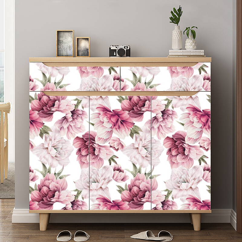 Tapet auto-adeziv din vinil, multicolor, decojit și lipit, autocolant de perete cu trandafir alb/roz/roșu, pereți de dormitor, decorațiuni pentru casă