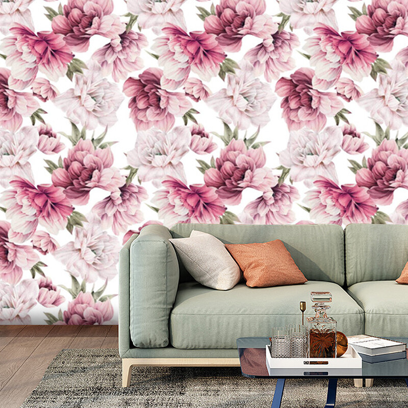 Tapet auto-adeziv din vinil, multicolor, decojit și lipit, autocolant de perete cu trandafir alb/roz/roșu, pereți de dormitor, decorațiuni pentru casă