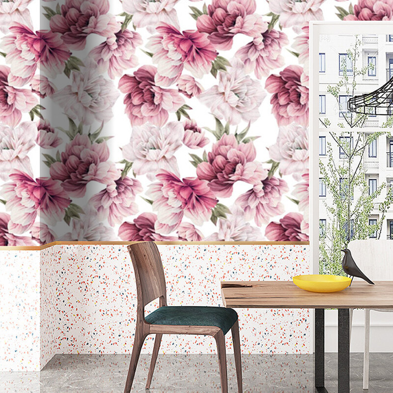 Tapet auto-adeziv din vinil, multicolor, decojit și lipit, autocolant de perete cu trandafir alb/roz/roșu, pereți de dormitor, decorațiuni pentru casă