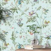 Prilagođene Nordijske tapete s pticama za dnevnu sobu sastavljene od egzotičnog raznobojnog perja Skandinavske tapete Naljepnice za uređenje doma