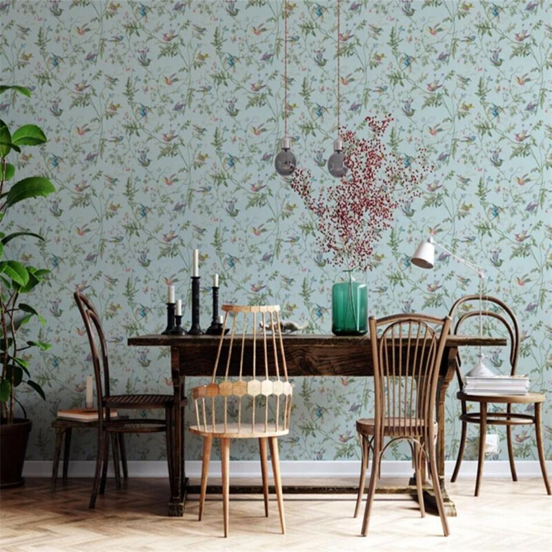 Prilagođene Nordijske tapete s pticama za dnevnu sobu sastavljene od egzotičnog raznobojnog perja Skandinavske tapete Naljepnice za uređenje doma