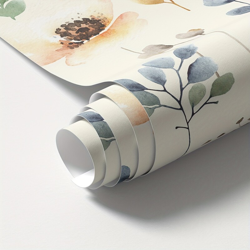 3 DB többszínű akvarell virágmintás vastagított nedvességálló vízálló tapéta öntapadós lehúzható és ragasztó otthon dec.