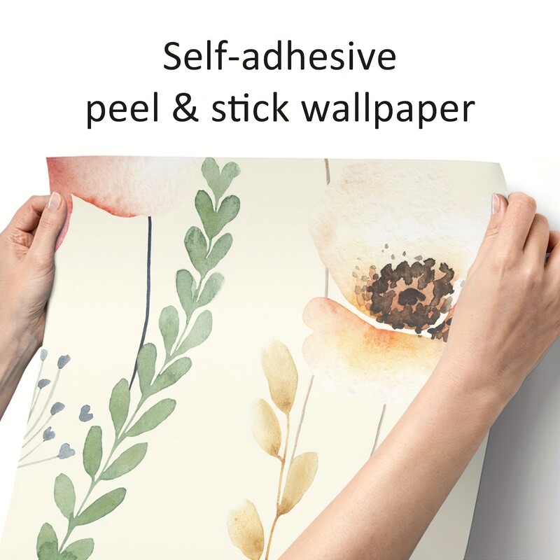 3 DB többszínű akvarell virágmintás vastagított nedvességálló vízálló tapéta öntapadós lehúzható és ragasztó otthon dec.