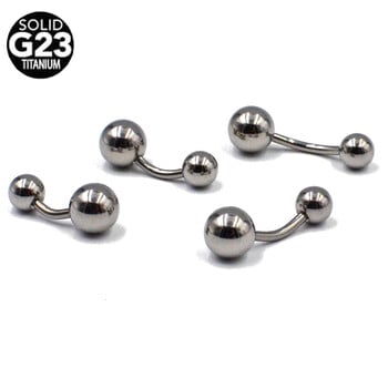 1PC Fashion G23 Titanium Double Gem Navel Belly Ring Hot Sexy Simple Lounger Navel Ring Bar Stud Banana Body Piercing Бижута