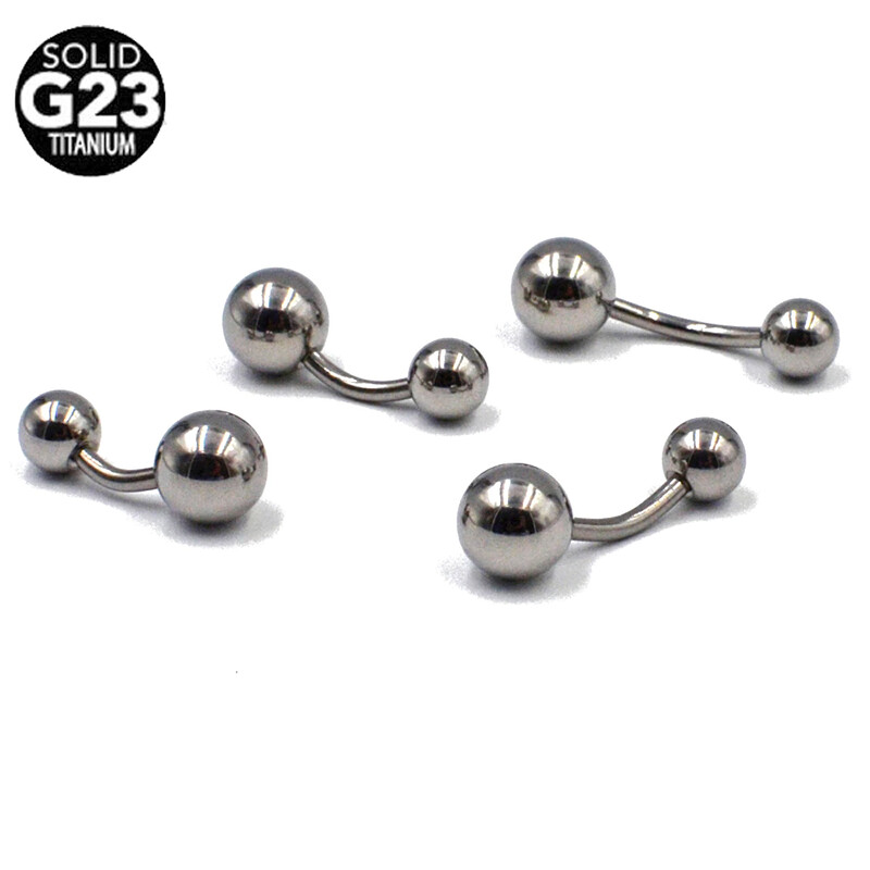 1ks módny G23 titánový dvojitý drahokam pupok brušný prsteň horúci sexy jednoduchý ležadlo pupok prsteň bar stud banán piercing šperky