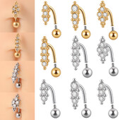 1 ks piercing do brucha z chirurgickej ocele, krištáľové piercing do pupka, zirkón a korálka pre ženy