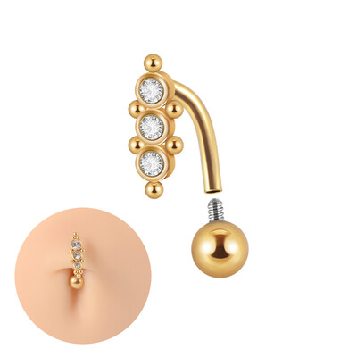 1 ks piercing do brucha z chirurgickej ocele, krištáľové piercing do pupka, zirkón a korálka pre ženy