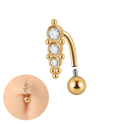 1 ks piercing do brucha z chirurgickej ocele, krištáľové piercing do pupka, zirkón a korálka pre ženy