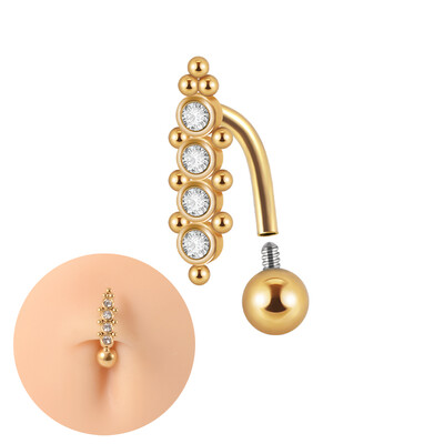 1 ks piercing do brucha z chirurgickej ocele, krištáľové piercing do pupka, zirkón a korálka pre ženy