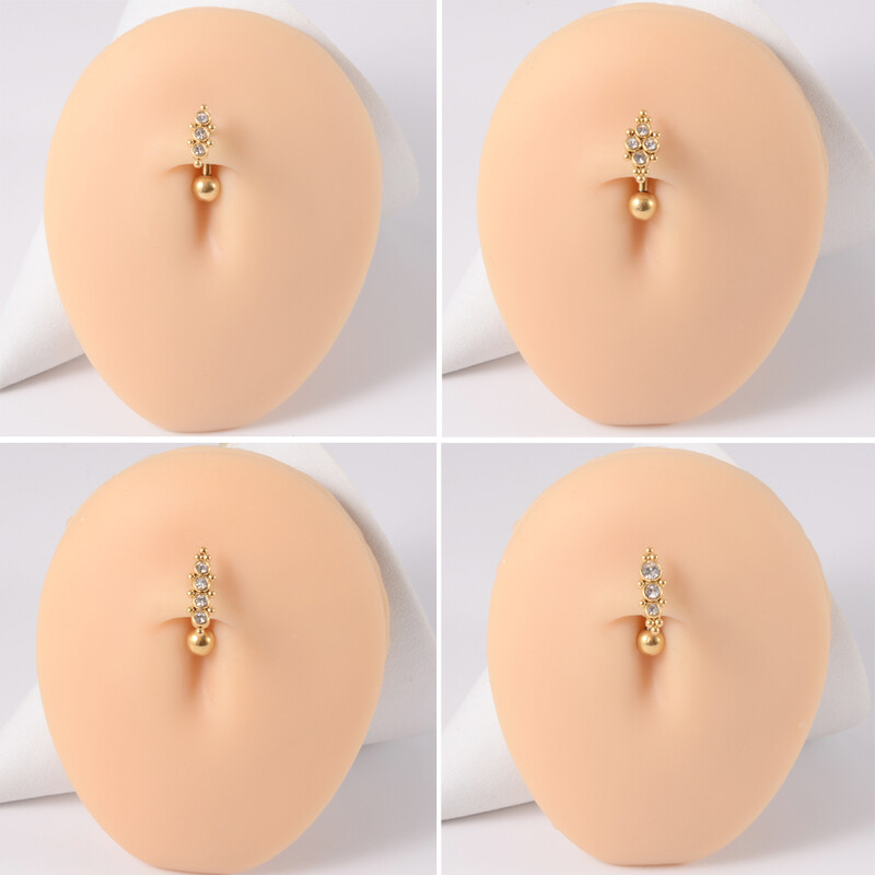 1 ks piercing do brucha z chirurgickej ocele, krištáľové piercing do pupka, zirkón a korálka pre ženy