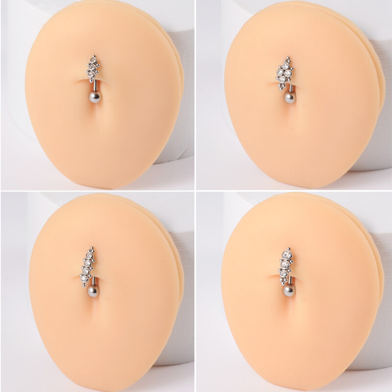 1 ks piercing do brucha z chirurgickej ocele, krištáľové piercing do pupka, zirkón a korálka pre ženy