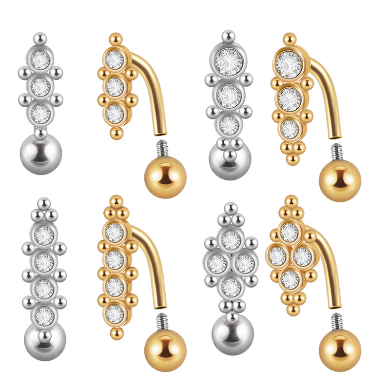 1 ks piercing do brucha z chirurgickej ocele, krištáľové piercing do pupka, zirkón a korálka pre ženy