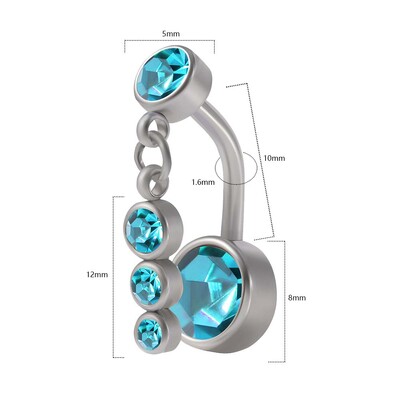 1PC 316l kirurški čelik Seksi viseći prstenovi za pupak Nombril Ombligo piercing za pupak Nakit za žensko tijelo 14G uteg