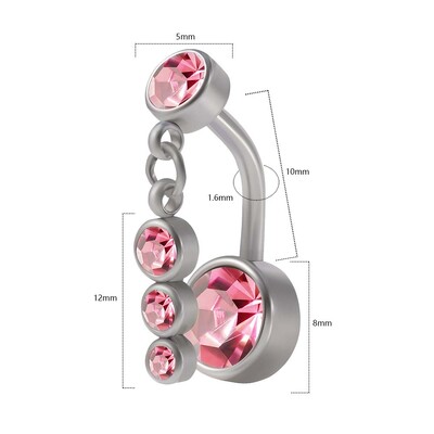 1PC 316l kirurški čelik Seksi viseći prstenovi za pupak Nombril Ombligo piercing za pupak Nakit za žensko tijelo 14G uteg