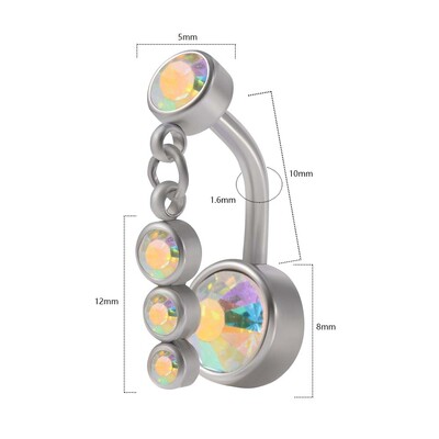 1PC 316l kirurški čelik Seksi viseći prstenovi za pupak Nombril Ombligo piercing za pupak Nakit za žensko tijelo 14G uteg