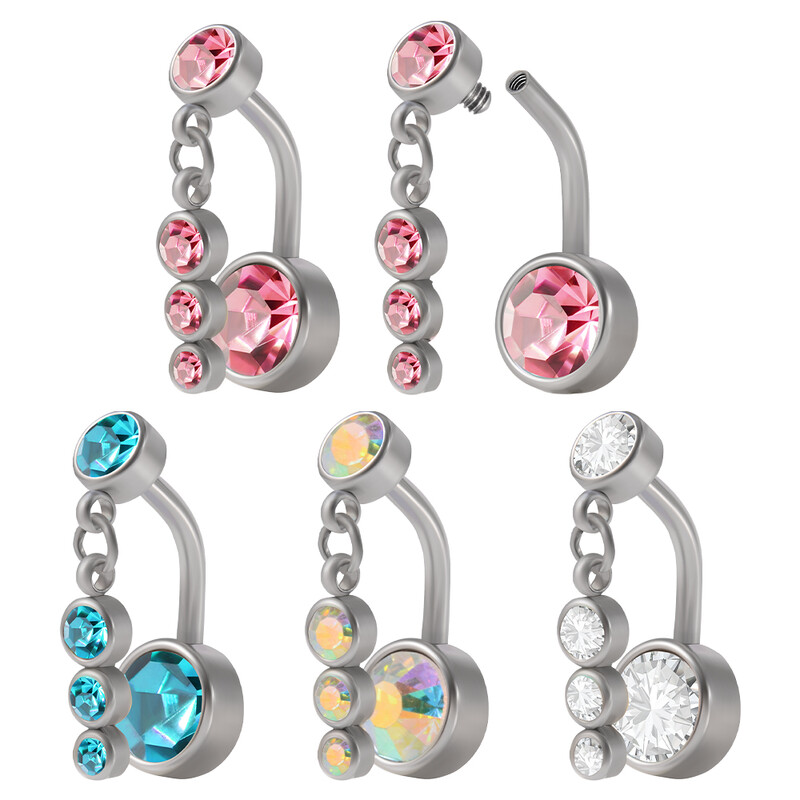 1PC 316l kirurški čelik Seksi viseći prstenovi za pupak Nombril Ombligo piercing za pupak Nakit za žensko tijelo 14G uteg