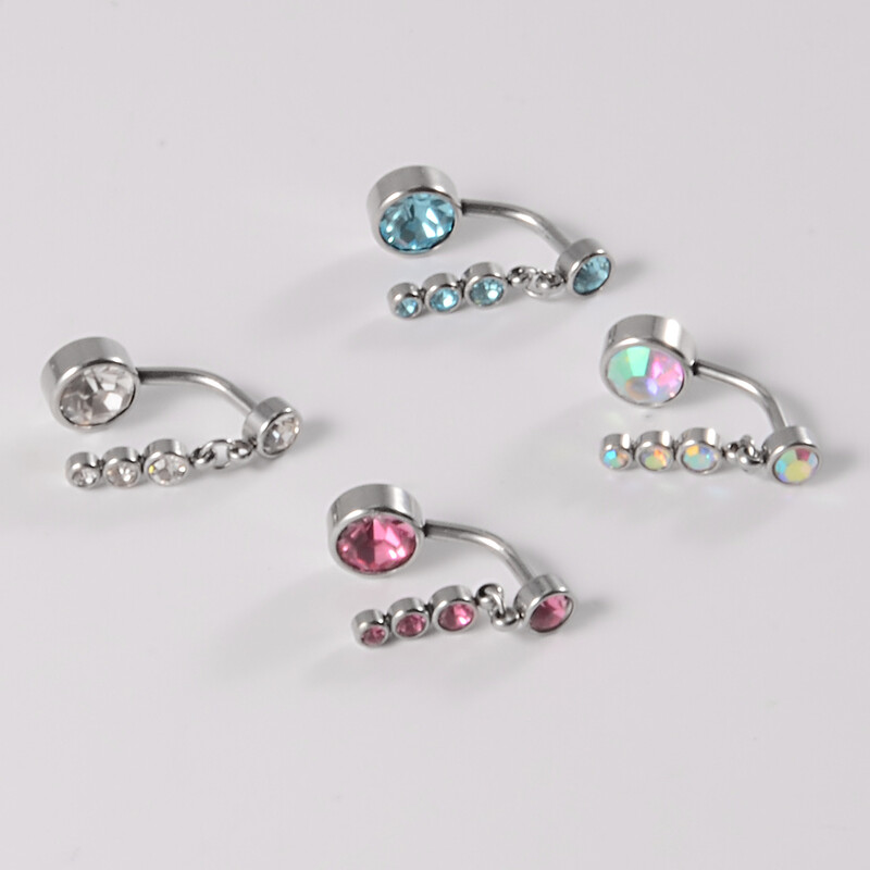 1PC 316l kirurški čelik Seksi viseći prstenovi za pupak Nombril Ombligo piercing za pupak Nakit za žensko tijelo 14G uteg