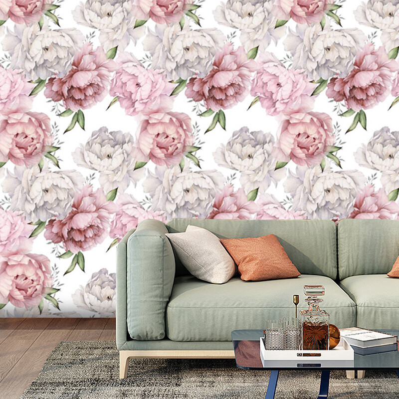 Imagini de fundal autoadezive din vinil cu flori multicolore decojite si lipite Autocolante de perete cu trandafiri acuarela Pereti de dormitor Decorarea casei