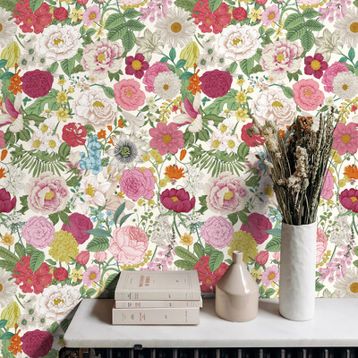 Rózsaszín virágos vinil tapéta Elegáns peeling és stick piros virágzó virágos szekrény matrica elegáns vízálló bútor szekrény matrica