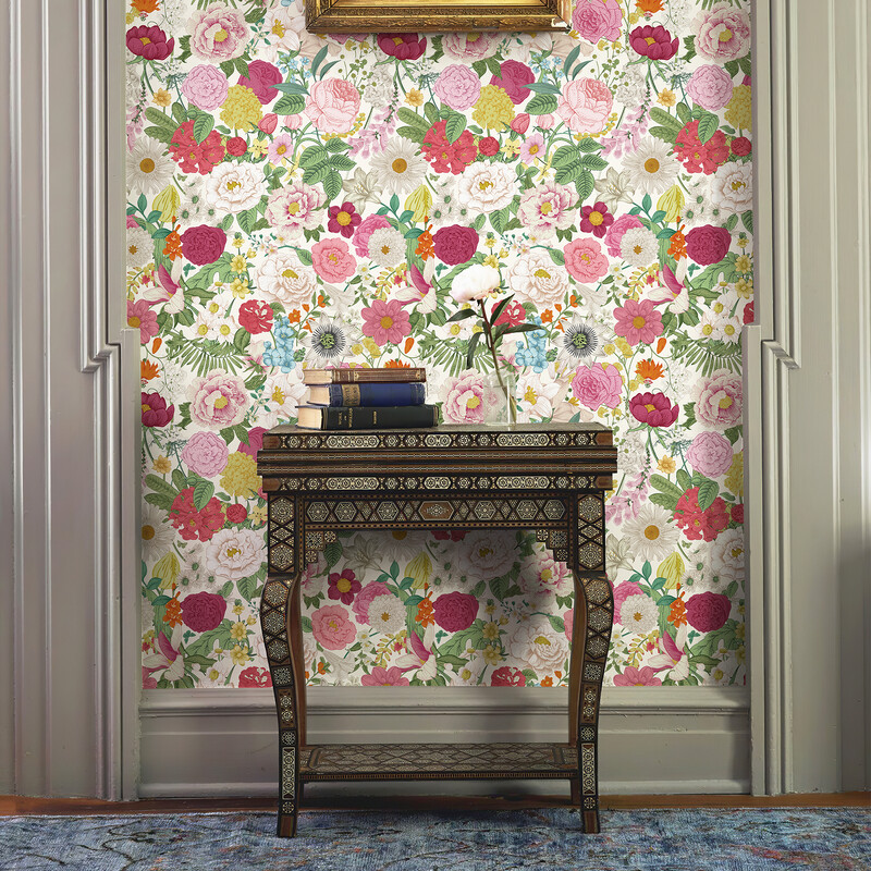 Rózsaszín virágos vinil tapéta Elegáns peeling és stick piros virágzó virágos szekrény matrica elegáns vízálló bútor szekrény matrica