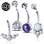 1 buc Inel pentru buric din titan Filetat intern Piercing Nombril CZ Inel pentru buric Piercing Cercei Bijuterii pentru corp Ombligo 14G