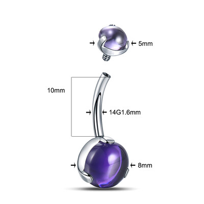 1 buc Inel pentru buric din titan Filetat intern Piercing Nombril CZ Inel pentru buric Piercing Cercei Bijuterii pentru corp Ombligo 14G