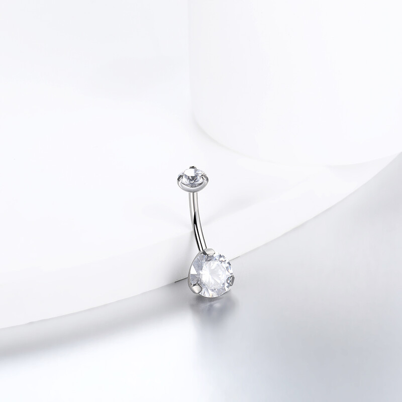 1 buc Inel pentru buric din titan Filetat intern Piercing Nombril CZ Inel pentru buric Piercing Cercei Bijuterii pentru corp Ombligo 14G