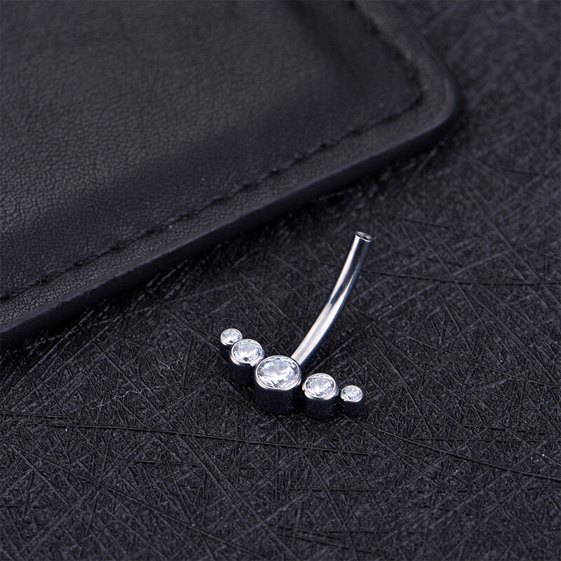 1 buc Inel pentru buric din titan Filetat intern Piercing Nombril CZ Inel pentru buric Piercing Cercei Bijuterii pentru corp Ombligo 14G