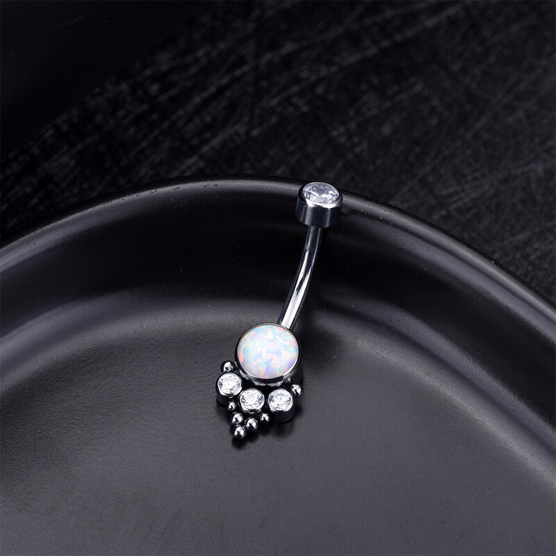 1 buc Inel pentru buric din titan Filetat intern Piercing Nombril CZ Inel pentru buric Piercing Cercei Bijuterii pentru corp Ombligo 14G