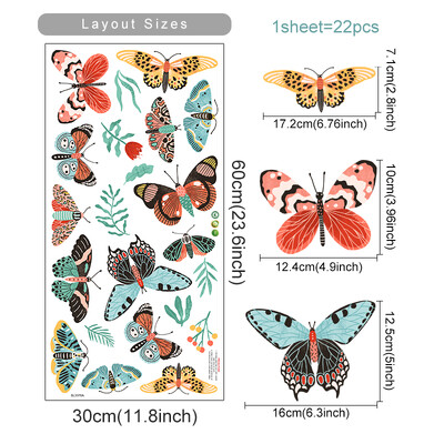 Akvarell rajzfilm pillangós fali matricák kivehető gyerekszoba Nappali óvodadekorációs falmatricák