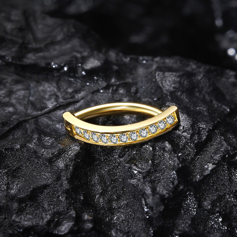 14G G23 Titan Clicker Inel pentru buric, 10/12mm Cerc curbat inversat Ombilic Barbell Body Piercing Bijuterii