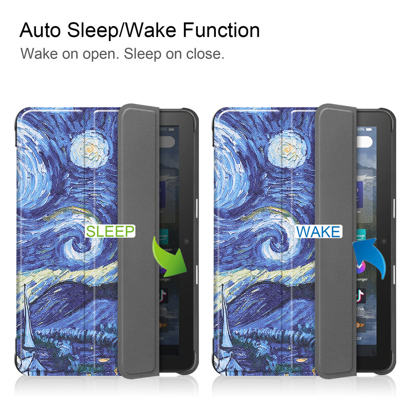 Ümbris Amazon Fire HD 10 2023 Fire Max 11 Fire HD8/HD8 Plus 2022 jaoks koos põrutuskindla automaatse une-/äratusfunktsiooniga tahvelarvuti kattega