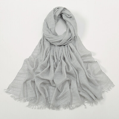 Απλό Lurex Glitter Shimmer με ρυτίδες Κασκόλ Γυναικείο Κλασικό Σχέδιο Γυαλιστερό Headband Wrap Μονόχρωμο φούντα κασκόλ Μουσουλμανικό Hijab