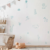 Desene animate Boho Animale Elefant Girafa Autocolante de perete pentru camera copiilor Decalcomanii de perete pentru camera de copii pentru camera de copii Dormitor Autocolant decorativ pentru casa