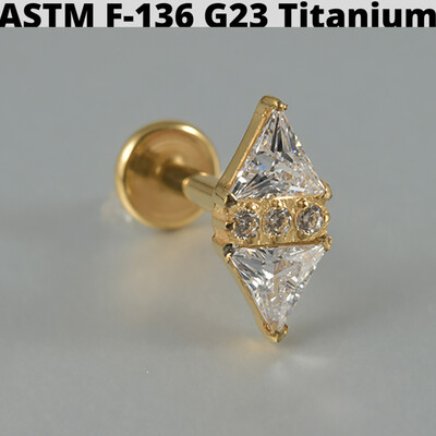 Cercei din cartilaj din titan solid Cz Steaua cu patru colțuri G23 Stud 16G Filet intern Sun Helix Ureche Tragus Piercing Bijuterii