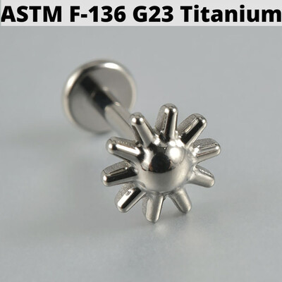 Cercei din cartilaj din titan solid Cz Steaua cu patru colțuri G23 Stud 16G Filet intern Sun Helix Ureche Tragus Piercing Bijuterii