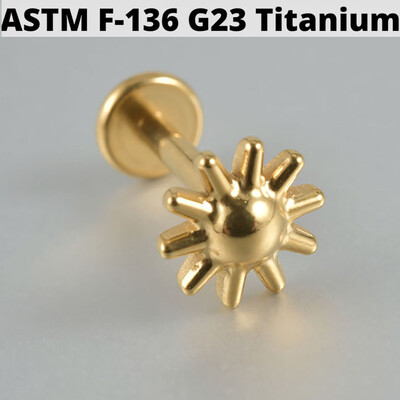 Cercei din cartilaj din titan solid Cz Steaua cu patru colțuri G23 Stud 16G Filet intern Sun Helix Ureche Tragus Piercing Bijuterii