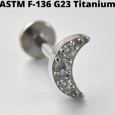 Cercei din cartilaj din titan solid Cz Steaua cu patru colțuri G23 Stud 16G Filet intern Sun Helix Ureche Tragus Piercing Bijuterii