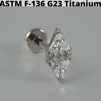 Cercei din cartilaj din titan solid Cz Steaua cu patru colțuri G23 Stud 16G Filet intern Sun Helix Ureche Tragus Piercing Bijuterii