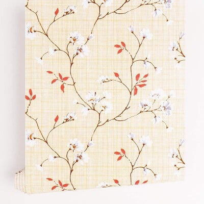 Plum Blossom Peel and Stick tapéta bézs öntapadós tapéta eltávolítható modern textúrájú tapéta vízálló vinil fólia