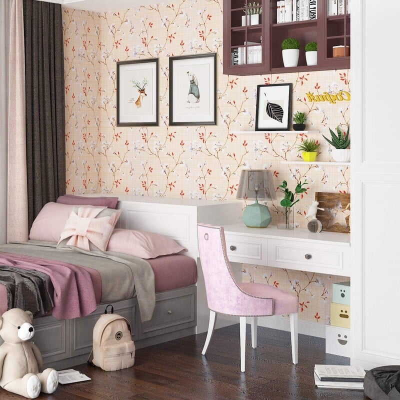 Plum Blossom Peel and Stick tapéta bézs öntapadós tapéta eltávolítható modern textúrájú tapéta vízálló vinil fólia