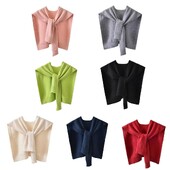 Core fonott fonal kötött kendő női színes vékony kendő nyári csomózott hamis gallér sál