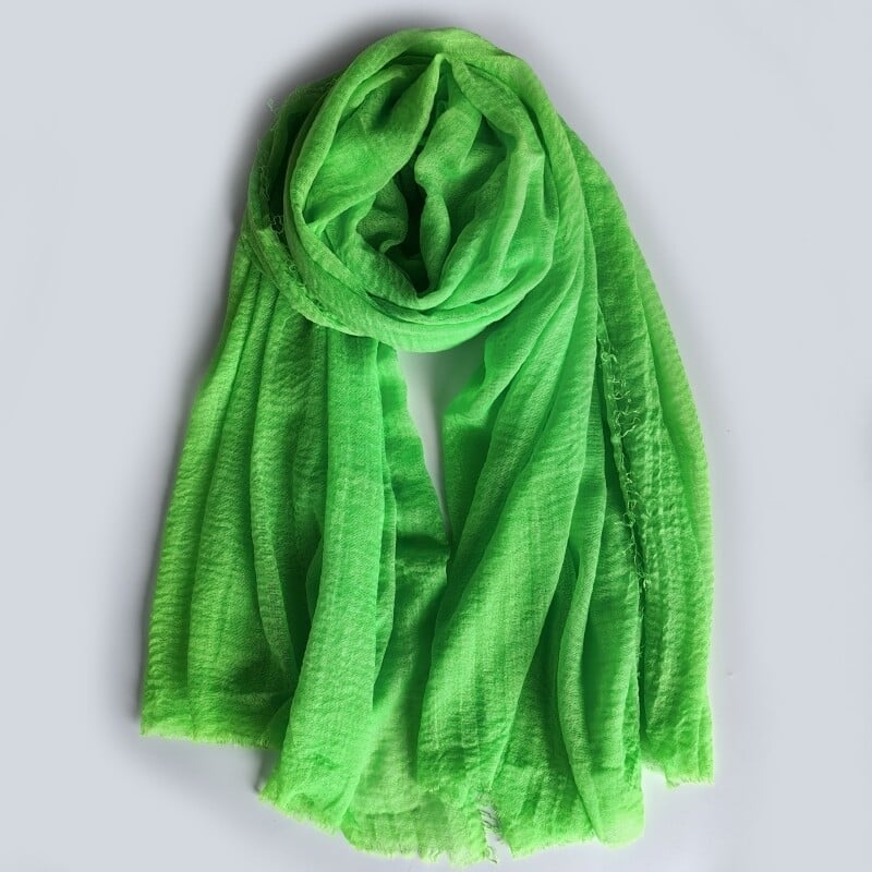 NOU Eșarfă cu neon de vară uni turban cu bule încrețite femei eșarfe voal ondulate eșarfe șal iridescent